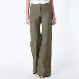Veronica Beard Wanderlust Wide Leg Pants, Olive Green, Womens Size 6